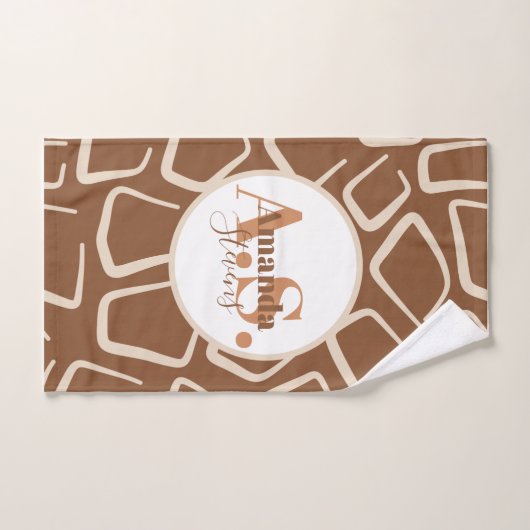 Giraffe Muster Monogram Pickleball Handtuch (Handtuch)