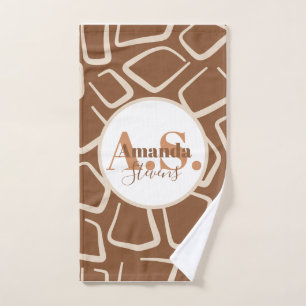 Giraffe Muster Monogram Pickleball Handtuch