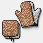 Giraffe Muster Ofenhandschuh & Topflappen-Set (Vorderseite/Rückseite)