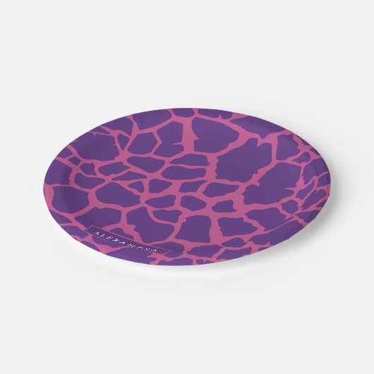 Giraffe Muster Pappteller (Schrägansicht)