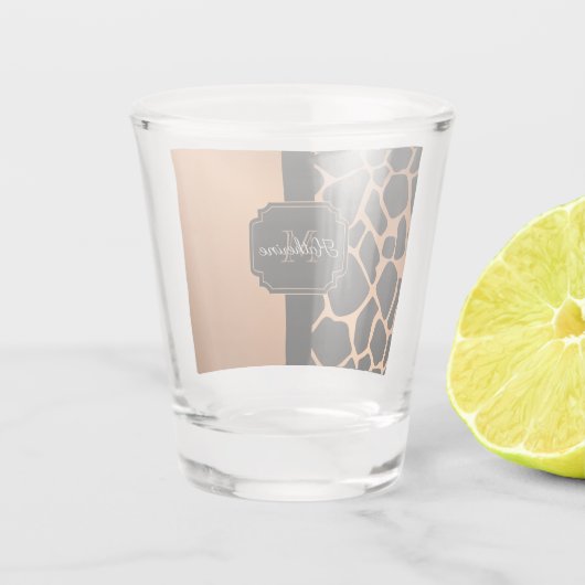 Giraffe Muster Schnapsglas (Rückseite)