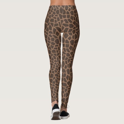 Giraffe-Muster-Tierfelder Leggings (Rückseite)