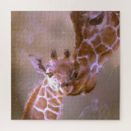 Giraffe Mutter Liebe Pastellfarben zeitgenössische Puzzle