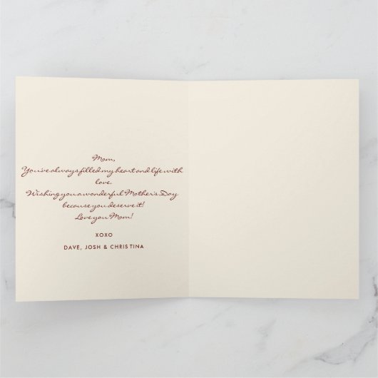 Giraffe Mütter Tag, glücklicher Muttertag Karte (Innenseite)