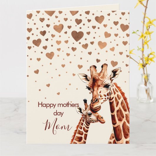 Giraffe Mütter Tag, glücklicher Muttertag Karte (Gelbe Blume)