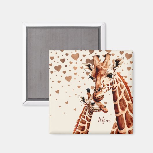 Giraffe Mütter Tag, glücklicher Muttertag Magnet (Vorderseite/Rückseite)