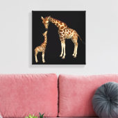 Giraffe Mutter und Baby Giraffe Leinwanddruck (Insitu (Wohnzimmer))