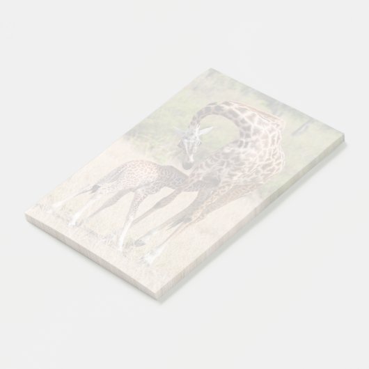 Giraffe Mutter und Baby in Kenia Post-it Klebezettel (angewinkelt)