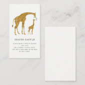 Giraffe Mutter und Babydusche-Windelwascher Begleitkarte (Vorne/Hinten)