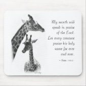 Giraffe, Mutter und Kind Mousepad (Vorne)