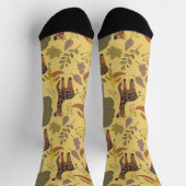 Giraffe nahtlose Muster gelbe Hintergrundfolie Socken (Oben)