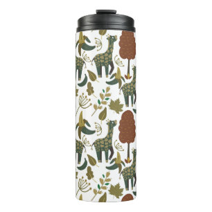 Giraffe nahtloses Muster farbenfrohes Blumenmust Thermosbecher