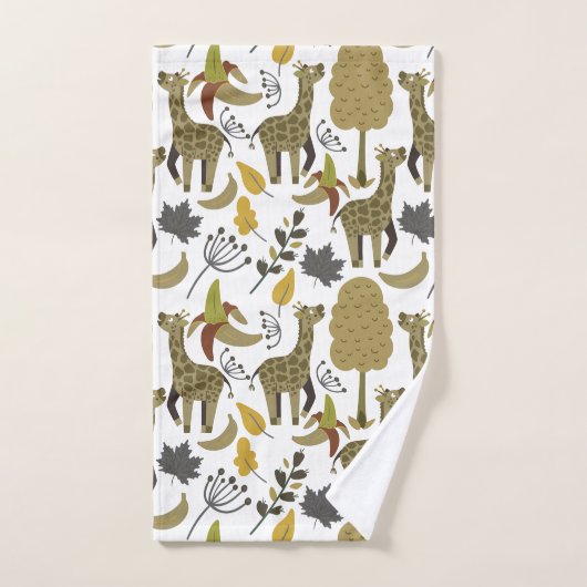 Giraffe nahtloses Muster, gelb, groß Badhandtuch Set (Handtuch)