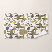 Giraffe nahtloses Muster, gelb, groß Badhandtuch Set (Handtuch)