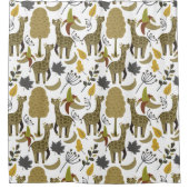 Giraffe nahtloses Muster, gelb, groß Duschvorhang (Vorderseite)