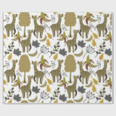 Giraffe nahtloses Muster, gelb, groß Geschenkpapier (Flach)