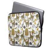 Giraffe nahtloses Muster, gelb, groß Laptopschutzhülle (Vorderseite Links)