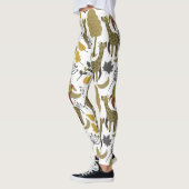 Giraffe nahtloses Muster, gelb, groß Leggings (Links)