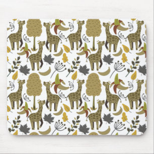 Giraffe nahtloses Muster, gelb, groß Mousepad