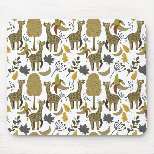 Giraffe nahtloses Muster, gelb, groß Mousepad (Vorne)