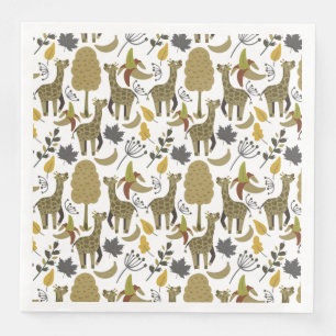 Giraffe nahtloses Muster, gelb, groß Serviette