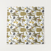 Giraffe nahtloses Muster, gelb, groß Wandteppich (Vorderseite (Horizontal))