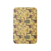 Giraffe nahtloses Muster, gelber Hintergrund Badematte (Vorderseite Vertikal)