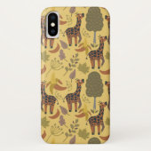 Giraffe nahtloses Muster, gelber Hintergrund Case-Mate iPhone Hülle (Rückseite)