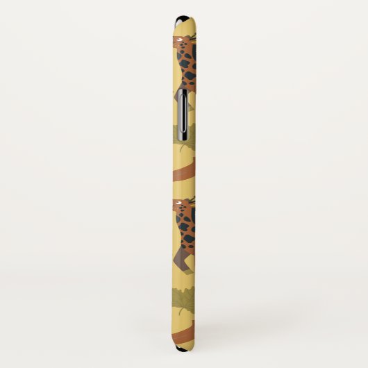 Giraffe nahtloses Muster, gelber Hintergrund Case-Mate iPhone Hülle (Hinten/Rechts)