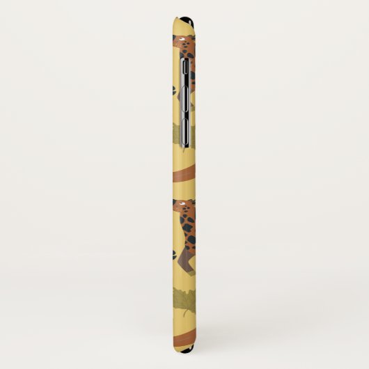 Giraffe nahtloses Muster, gelber Hintergrund Case-Mate iPhone Hülle (Hinten/Links)