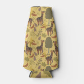 Giraffe nahtloses Muster, gelber Hintergrund Flaschenkühler (Vorderseite)