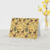 Giraffe nahtloses Muster, gelber Hintergrund Karte (Gelbe Blume)