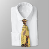 Giraffe nahtloses Muster, gelber Hintergrund Krawatte (Gebunden)