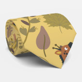 Giraffe nahtloses Muster, gelber Hintergrund Krawatte (Gerollt)