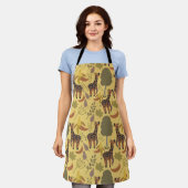 Giraffe nahtloses Muster, gelber Hintergrund Schürze (Getragen)