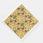 Giraffe nahtloses Muster, gelber Hintergrund Serviette (Ecke)