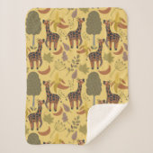 Giraffe nahtloses Muster, gelber Hintergrund Sherpadecke (Vorderseite)