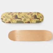 Giraffe nahtloses Muster, gelber Hintergrund Skateboard (Horizontal)