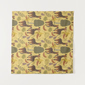 Giraffe nahtloses Muster, gelber Hintergrund Wandteppich (Vorderseite (Horizontal))