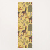 Giraffe nahtloses Muster, gelber Hintergrund Yogamatte (Vorderseite)