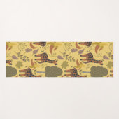 Giraffe nahtloses Muster, gelber Hintergrund Yogamatte (Vorderseite (Horizontal))