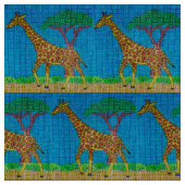 Giraffe - Natürliches Leinengewebe Stoff (Muster)