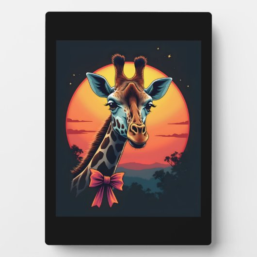 Giraffe Neck Like a Rollercoaster Run Funny Retro Fotoplatte (Vorderseite)