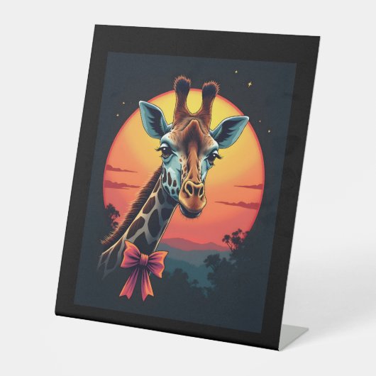 Giraffe Neck Like a Rollercoaster Run Funny Retro Sockelschild (Vorderseite)