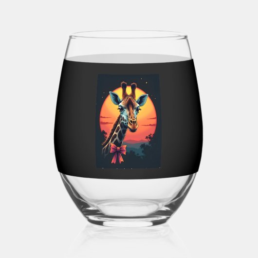 Giraffe Neck Like a Rollercoaster Run Funny Retro Weinglas Ohne Stiel (Vorderseite)