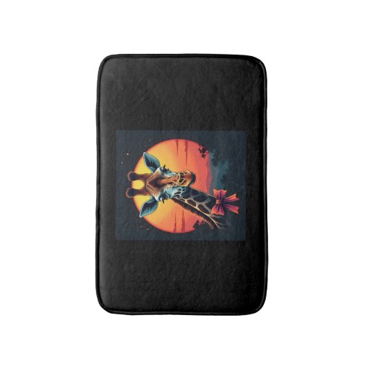 Giraffe Neck wie ein Rollercoaster Run Funny Retro Badematte (Vorderseite Vertikal)