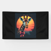 Giraffe Neck wie ein Rollercoaster Run Funny Retro Banner (Horizontal)