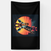Giraffe Neck wie ein Rollercoaster Run Funny Retro Banner (Vertikal)