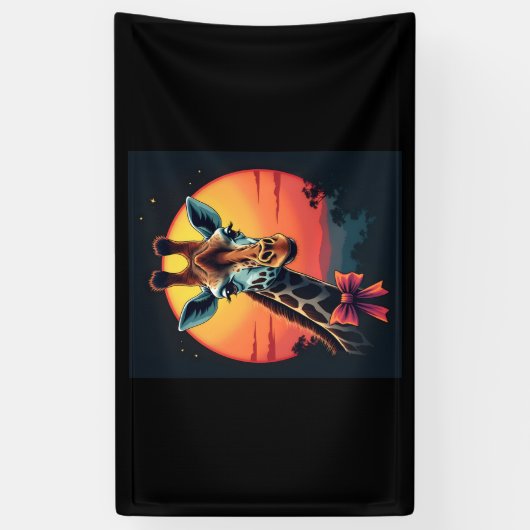 Giraffe Neck wie ein Rollercoaster Run Funny Retro Banner (Vertikal)