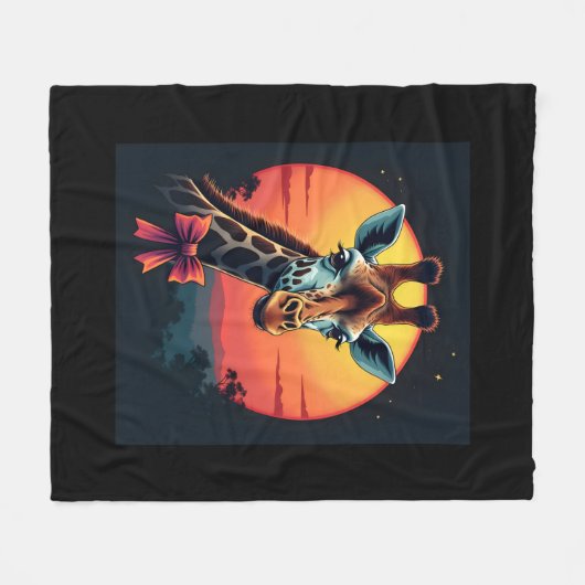 Giraffe Neck wie ein Rollercoaster Run Funny Retro Fleecedecke (Vorderseite (Horizontal))